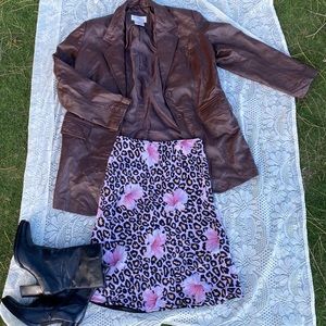 Floral cheetah skirt